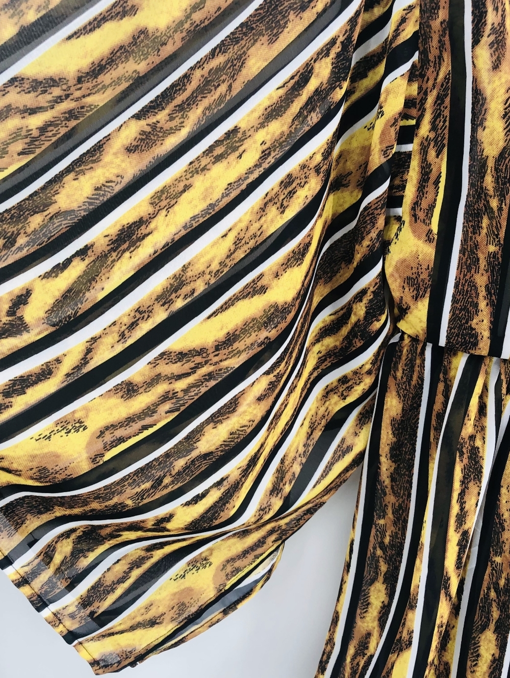Hotel Particulier Yellow, Brown, Black Striped Animal Print Mini Dress, Italy S - Picture 6 of 9